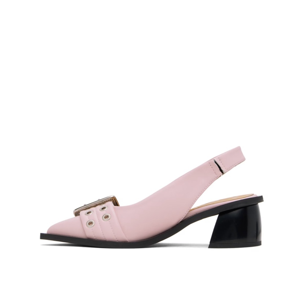 GANNI Buckle Slingback Heels Chalk Pink 37
